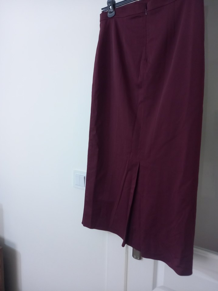 Bordo Düz Kalem Etek — görsel 3/8