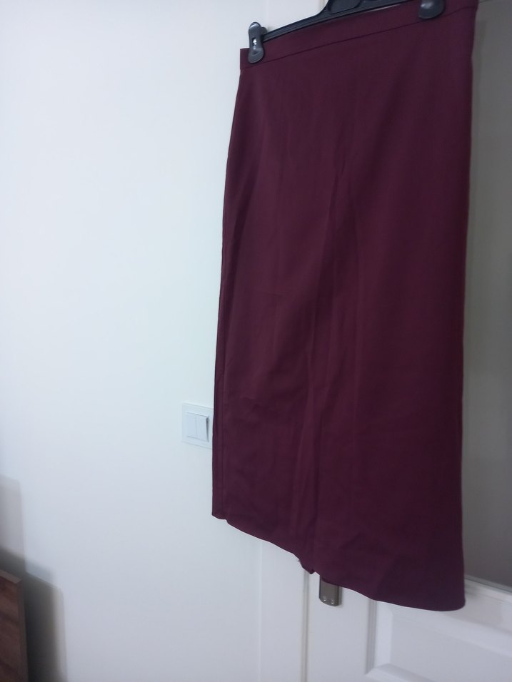 Bordo Düz Kalem Etek — görsel 5/8