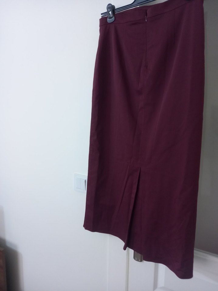 Bordo Düz Kalem Etek — görsel 6/8