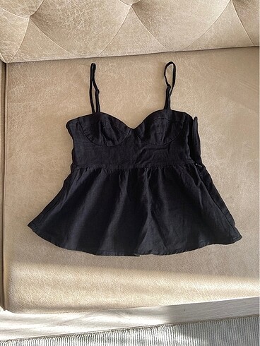 H&M H&M Keten karışımlı top