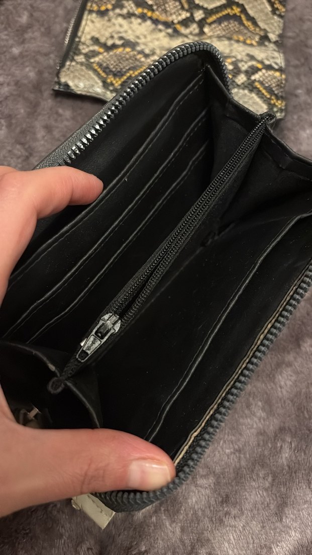 Deri Yılan Desenli Kadın Cüzdanı - Görsel 2