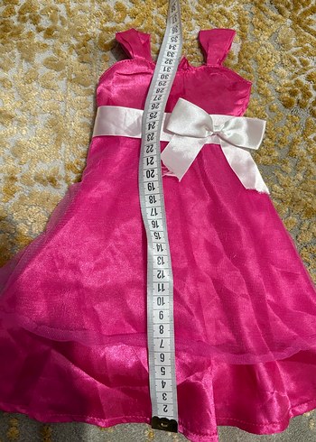 Pembe Parlak Kolsuz Kız Çocuk Elbisesi - Görsel 2