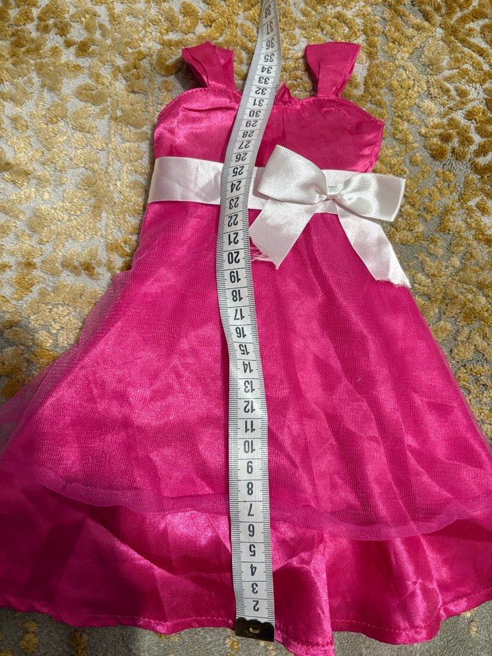 Pembe Parlak Kolsuz Kız Çocuk Elbisesi - Görsel 2