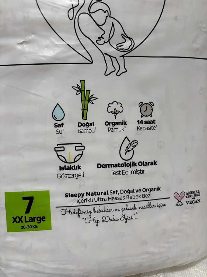 Sleepy Natural Bebek Bezi XXL 48'li - Görsel 2