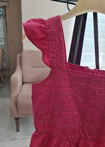 U.S Polo Assn. Kız Çocuk Bordo Fırfırlı Elbise