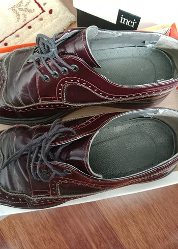 42 Beden bordo Renk Bordo Erkek Deri Klasik Ayakkabı