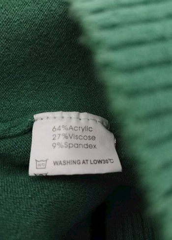 Yeşil Kürklü Nakışlı Triko Kazak - Görsel 4