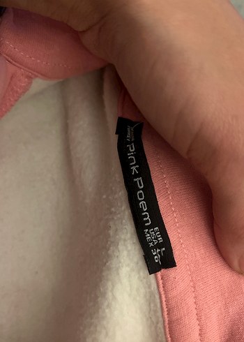l Beden Pembe Çizgili Uzun Kollu Kadın Sweatshirt