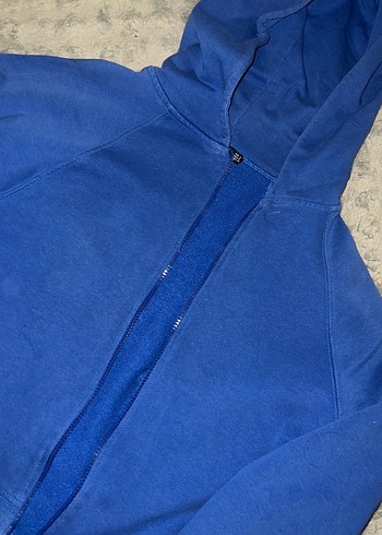 Addax Kadın Mavi Kapüşonlu Fermuarlı Sweatshirt