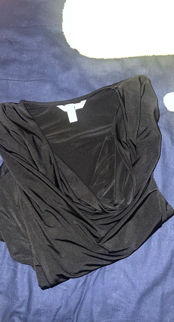 Uzun Kollu Siyah Hamile V Yakalı Bluz - Görsel 4