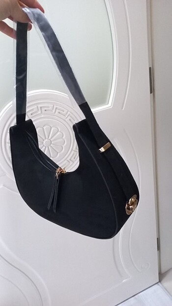 Siyah süet canta - Görsel 3