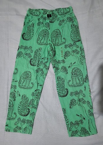 Baskılı Yeşil Kız Çocuk Rahat Pantolon - Görsel 2