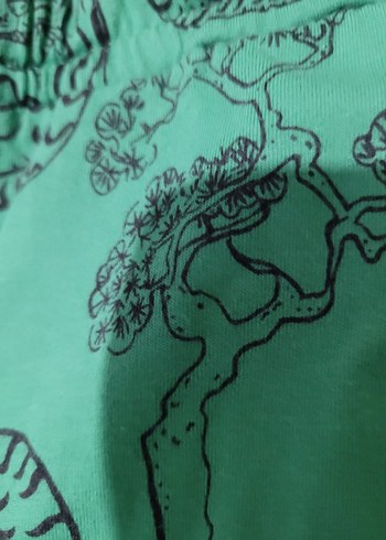 Baskılı Yeşil Kız Çocuk Rahat Pantolon - Görsel 5