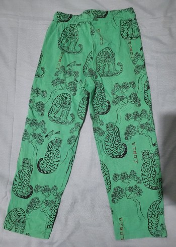 Baskılı Yeşil Kız Çocuk Rahat Pantolon - Görsel 3