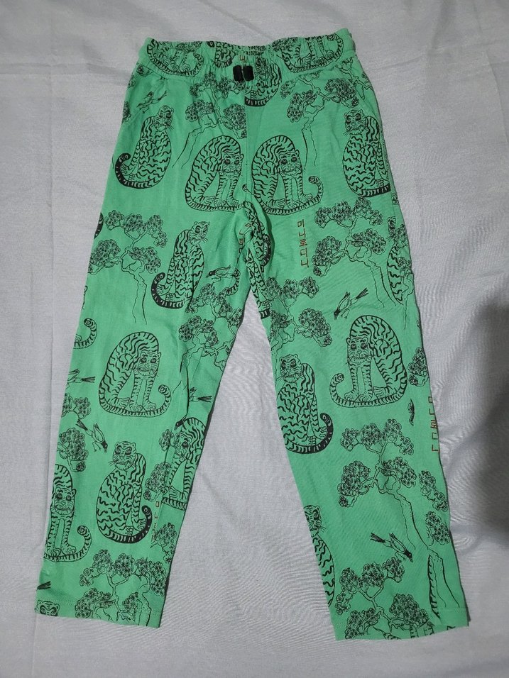 Baskılı Yeşil Kız Çocuk Rahat Pantolon - Görsel 2