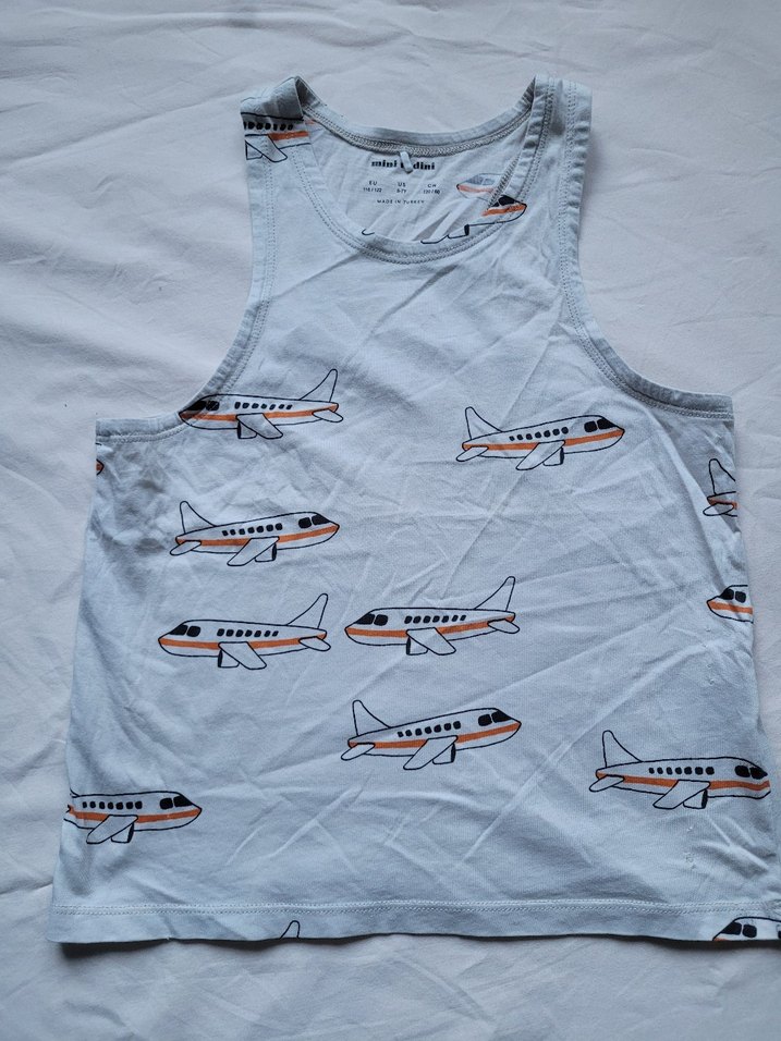 Mini Rodini Uçak Desenli Beyaz Çocuk Atlet - Görsel 2