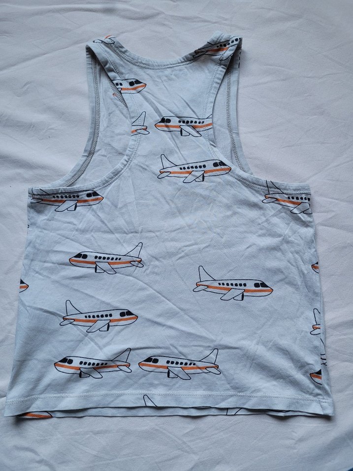 Mini Rodini Uçak Desenli Beyaz Çocuk Atlet - Görsel 3