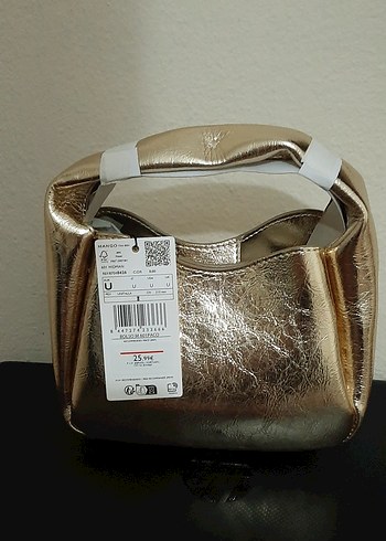  Beden Mango metalik görünümlü zincirli çanta