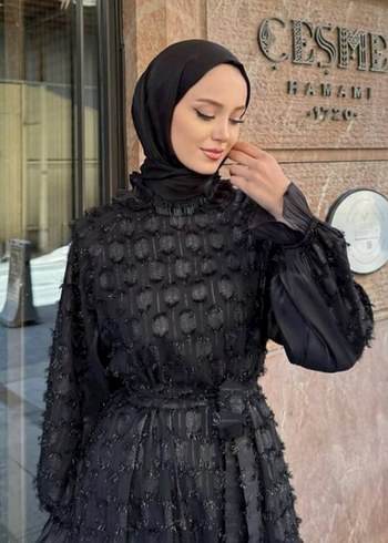 siyah tesettür abiye