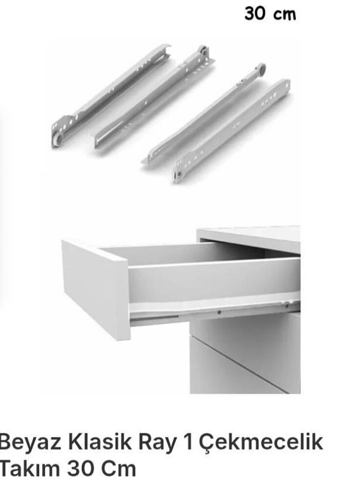 Klasik çekmece rayı beyaz - Görsel 2