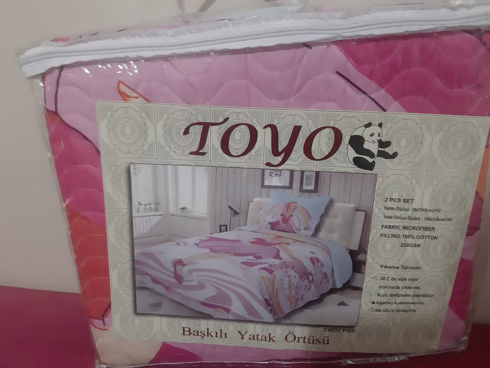 Çocuklar için Pembe Baskılı  yatak örtüsü - Görsel 5