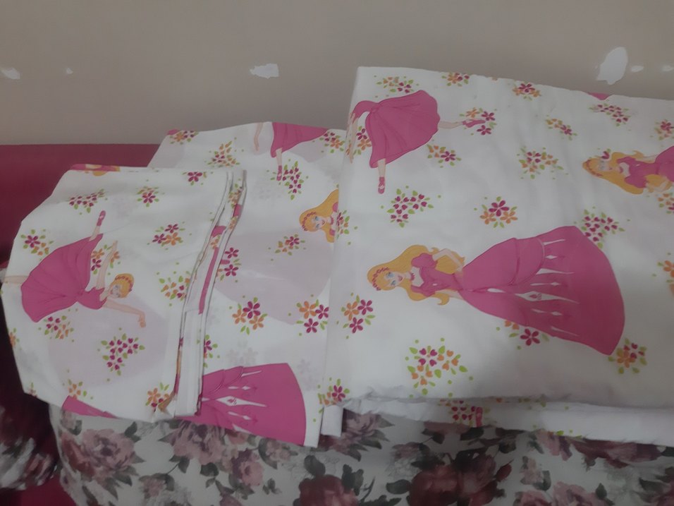 Baskılı Pembe  pike takımı - Görsel 2