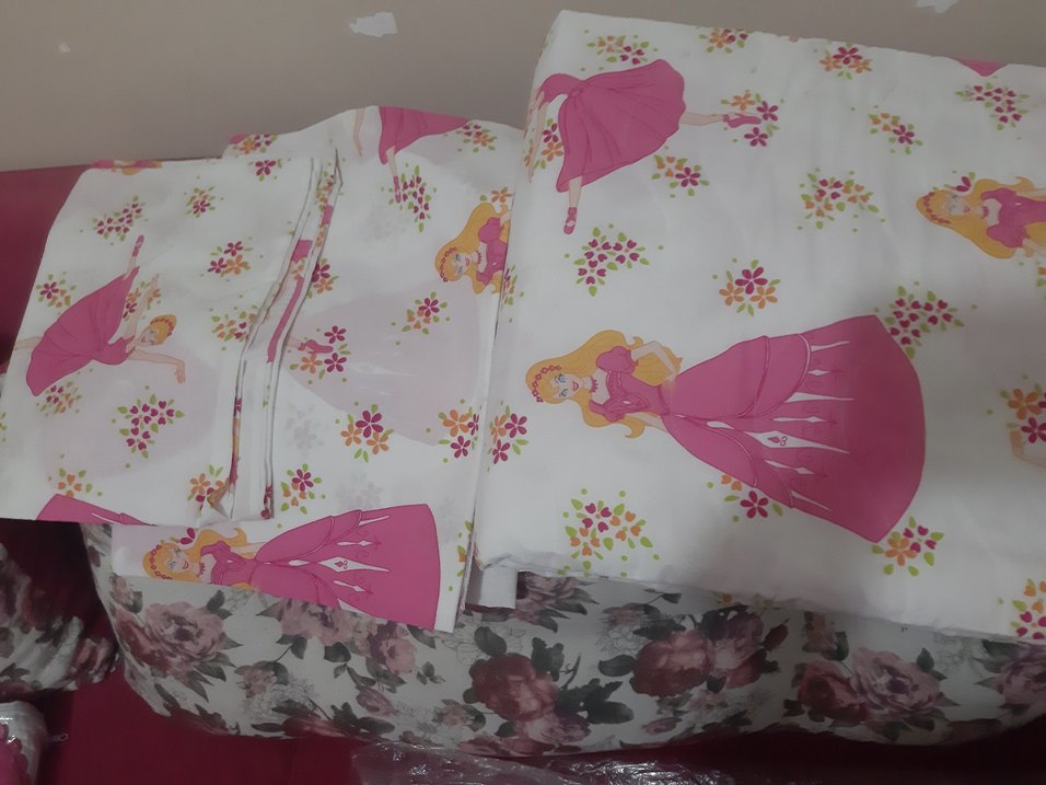 Baskılı Pembe  pike takımı - Görsel 3