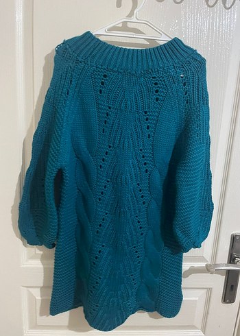 Turkuaz Örgü Kadın Kazak - Görsel 2