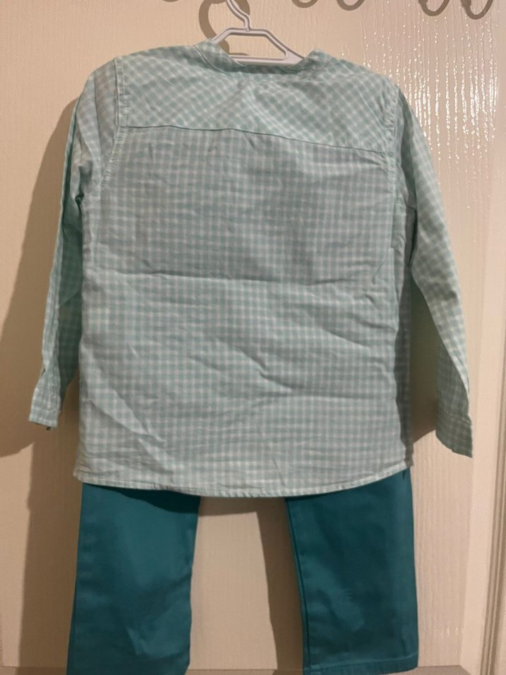 Uzun Kollu Düğmeli Bebek Erkek Takım - Görsel 5