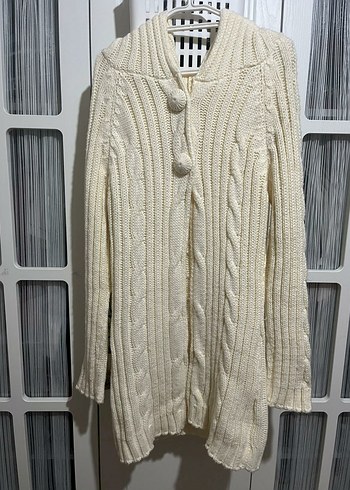 Gri Bohem Tarz Uzun Kollu Örgü Kadın Hırka - Görsel 2