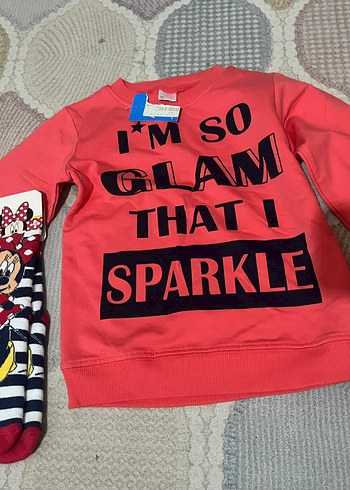 Kız Çocuk nar  çiçeği  renli çoraplı takım - Görsel 2