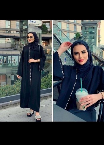 Boncuk Detali abaya
