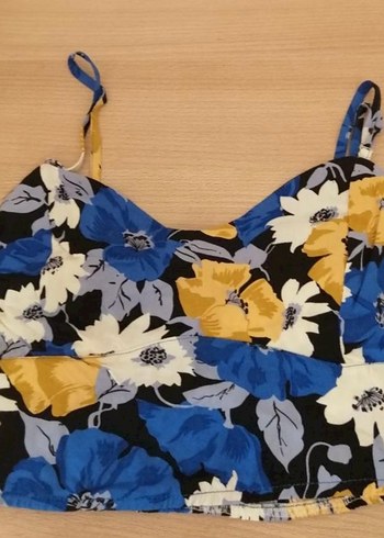 Mavi Çiçek Desenli Mini Büstiyer - Görsel 2