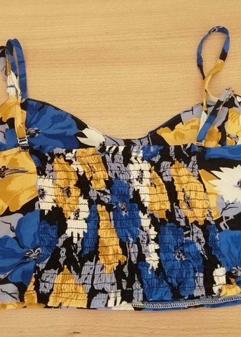 Mavi Çiçek Desenli Mini Büstiyer - Görsel 3