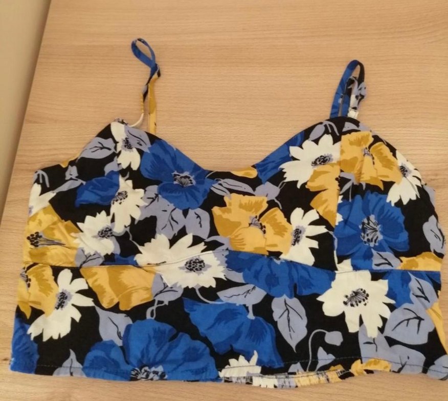 Mavi Çiçek Desenli Mini Büstiyer - Görsel 2