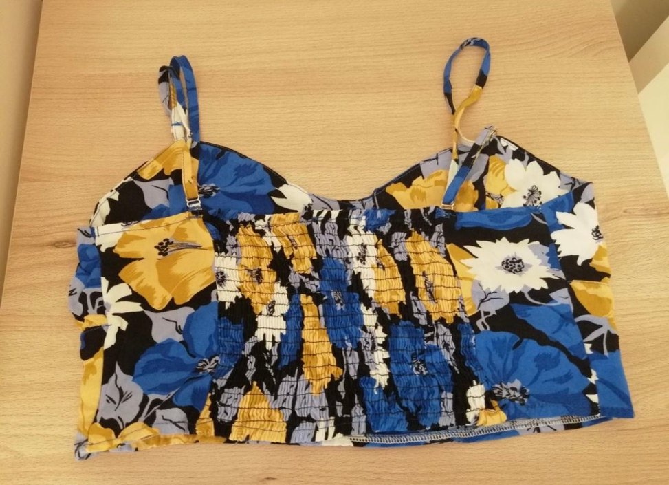 Mavi Çiçek Desenli Mini Büstiyer - Görsel 3