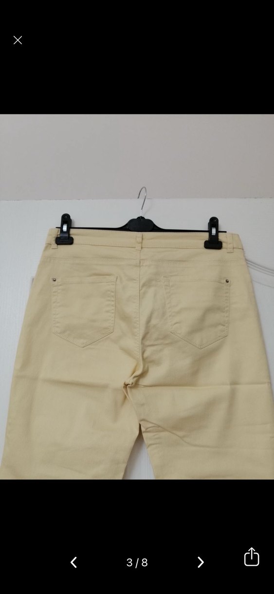 Sarı Kadın Boyfriend Midi Pantolon - Görsel 3