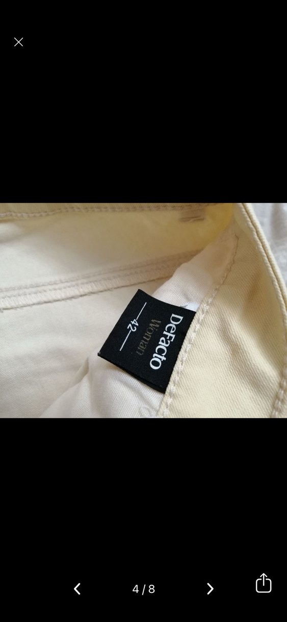 Sarı Kadın Boyfriend Midi Pantolon - Görsel 4