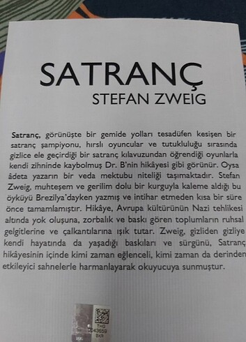  Satranç STEFAN ZWEIG indiği yayınları 