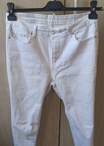 Beyaz Kadın Regular Fit Midi Kot Pantolon