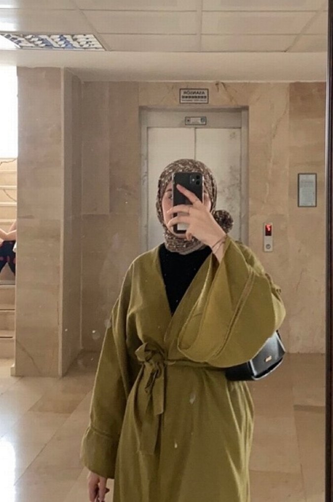 Kadın Kahverengi Keten Pileli Bohem Şal - Görsel 3