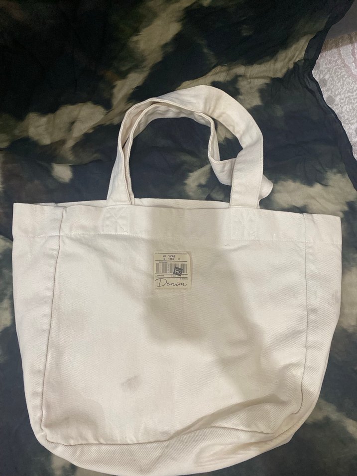 Kee Baskılı Beyaz Pamuk Kadın Çanta - Görsel 2