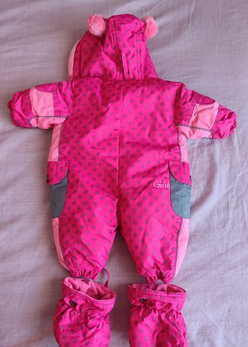 Kız Bebek Pembe Kürklü Kar Tulumu - Görsel 4