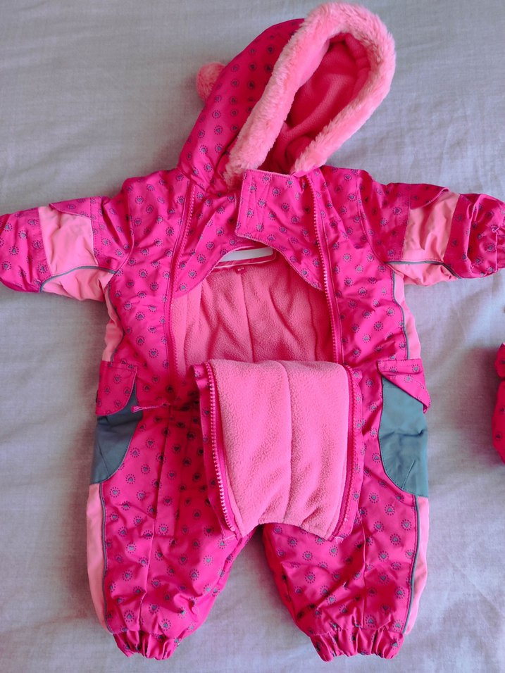 Kız Bebek Pembe Kürklü Kar Tulumu - Görsel 3