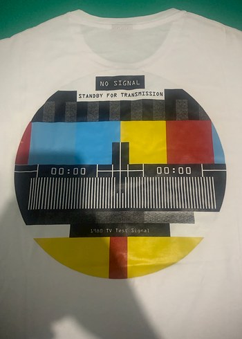 Beyaz Baskılı Oversize Erkek Tişört - Görsel 2