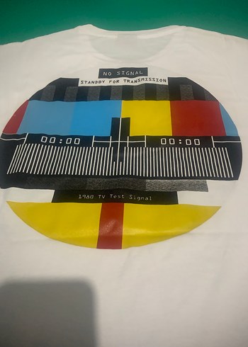 Beyaz Baskılı Oversize Erkek Tişört - Görsel 5