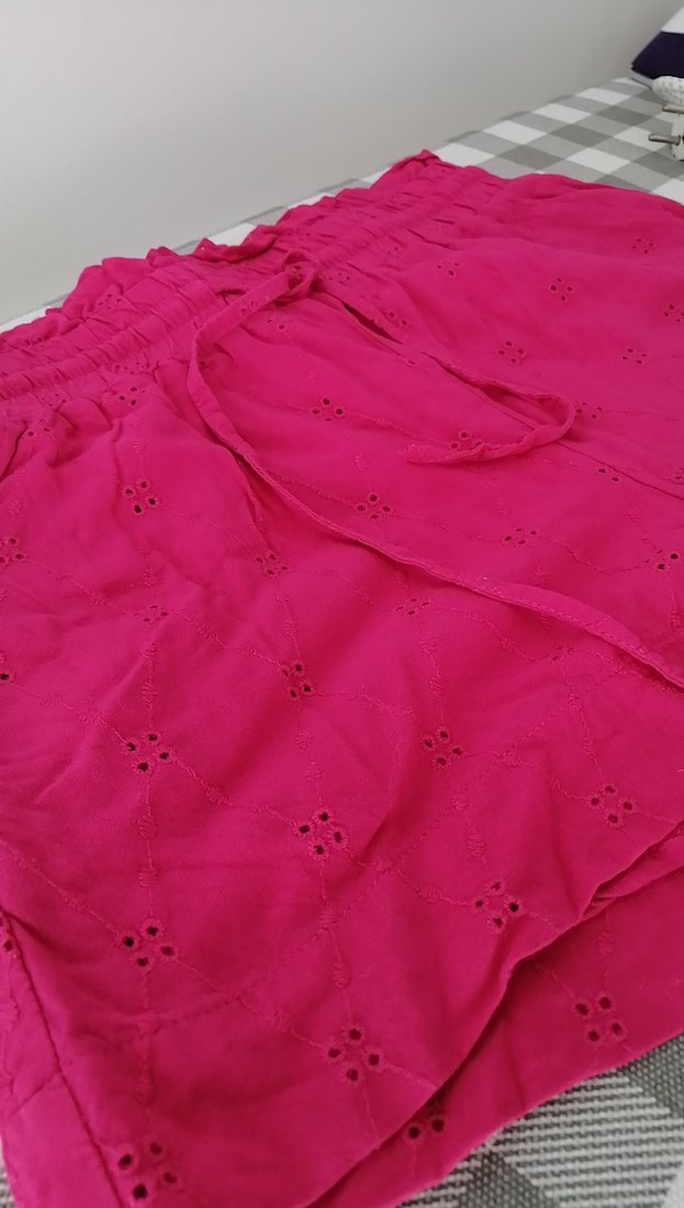 Pembe Mini Keten Şort - Görsel 2