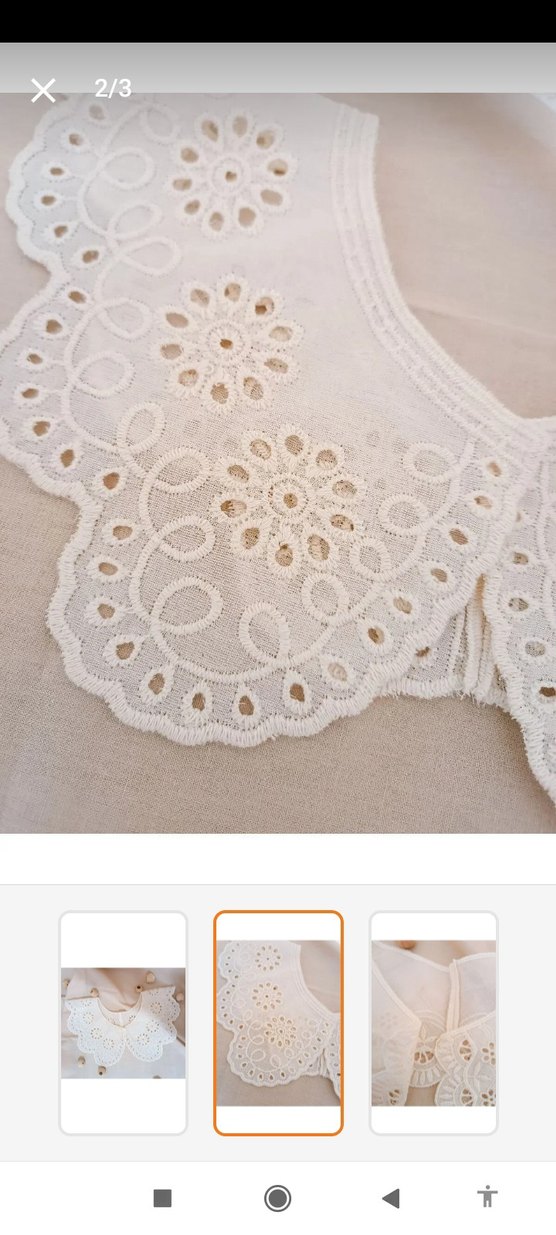 Nakışlı Beyaz seyyar yaka - Görsel 2