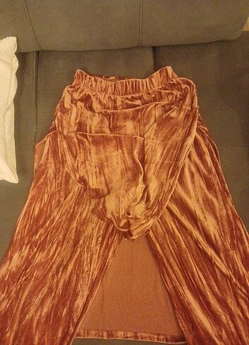 s Beden turuncu Renk ZARA PAREO KADİFE PANTALON