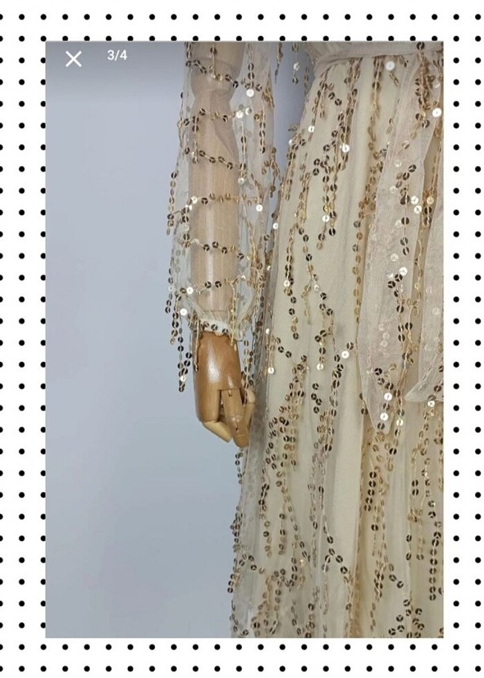 Payet Detay Saçaklı Abiye - Görsel 4